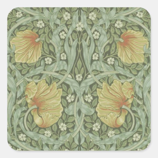 Pimpernel Pattern (by William Morris) Square Sticker (Front)