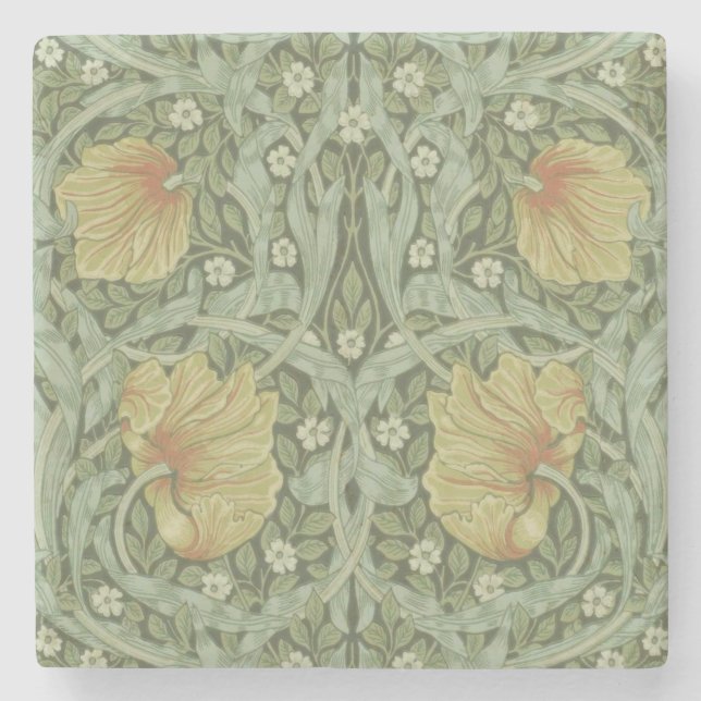 Pimpernel Pattern (by William Morris) Stone Coaster (Front)