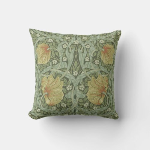 Pimpernel Pattern by William Morris Throw Pillow