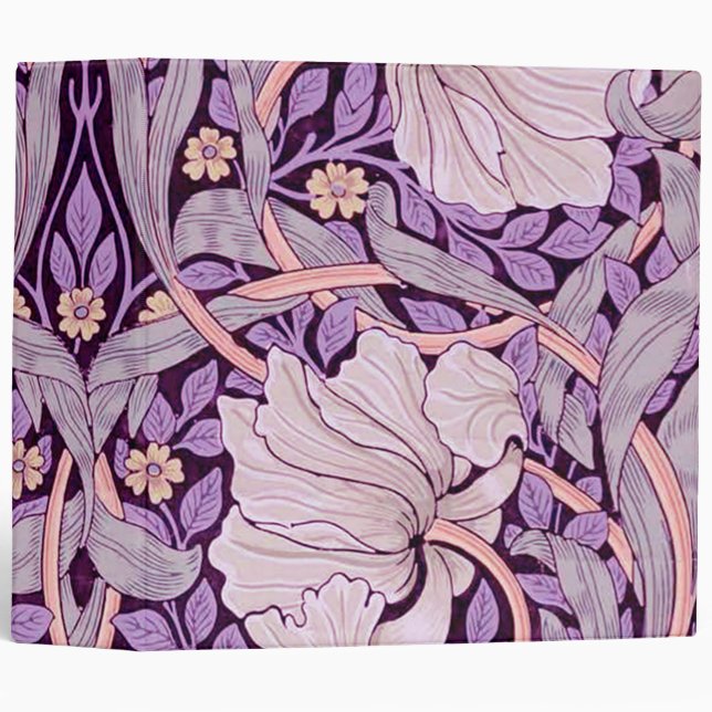 Pimpernel Purple, William Morris 3 Ring Binder (Front/Spine)