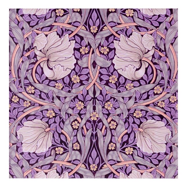 Pimpernel Purple, William Morris Acrylic Print (Front)