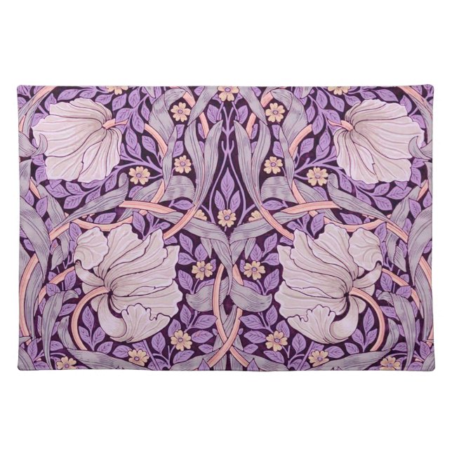 Pimpernel Purple, William Morris Cloth Placemat (Front)