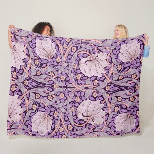 Pimpernel Purple William Morris Fleece Blanket