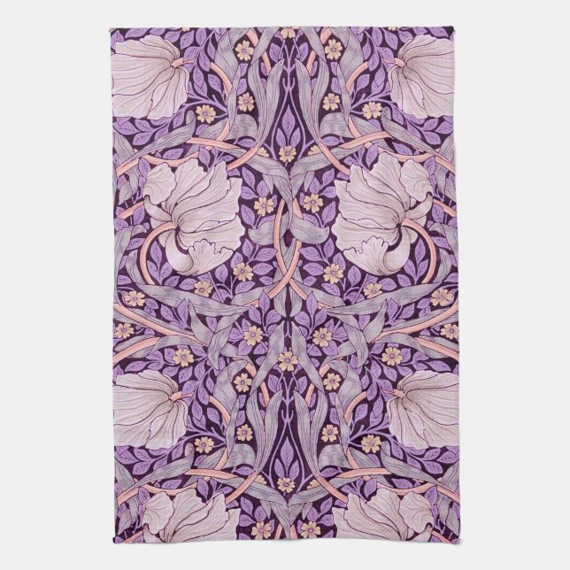Pimpernel Purple, William Morris Kitchen Towel (Vertical)