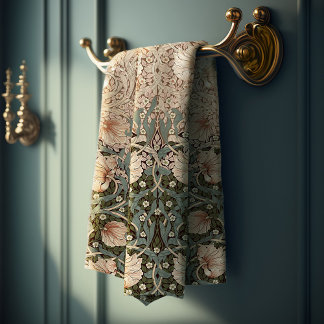 Pimpernel Sage Green & Dusty Pink William Morris Bath Towel Set
