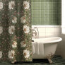 Pimpernel Sage Green & Warm White Pattern Morris Shower Curtain