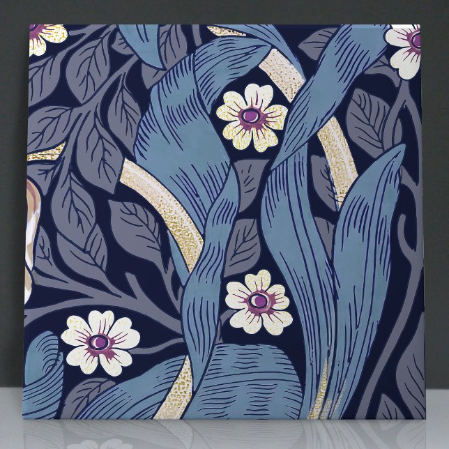 Pimpernel Seamless 12 of 12 Dusty Blue Warm White Ceramic Tile (Creator Uploaded)