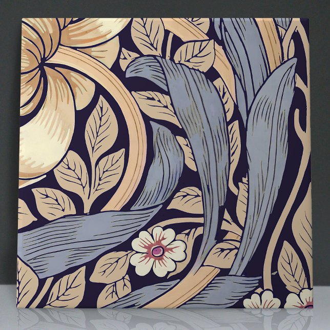 Pimpernel Seamless 12 of 12 Dusty Blue & Yellow Ceramic Tile (Creator Uploaded)