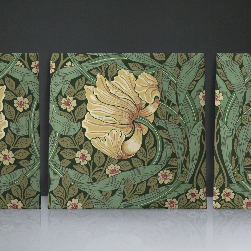 Pimpernel Seamless 2/2 William Morris Arts Crafts Ceramic Tile