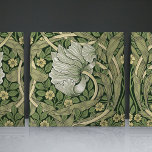 Pimpernel Seamless 2/2 William Morris Arts Crafts Ceramic Tile<br><div class="desc">Embrace the timeless beauty of the Arts and Crafts Movement with this elegant set of two mirrored ceramic tiles, showcasing the famous Pimpernel Pattern by William Morris. Cast in calming shades of sage green, faint yellow, and cold gray, these tiles reflect the iconic design ethos of simplicity, nature-inspired motifs, and...</div>