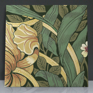 Pimpernel Seamless 2 of 12 Faux Gold & Sage Green Ceramic Tile