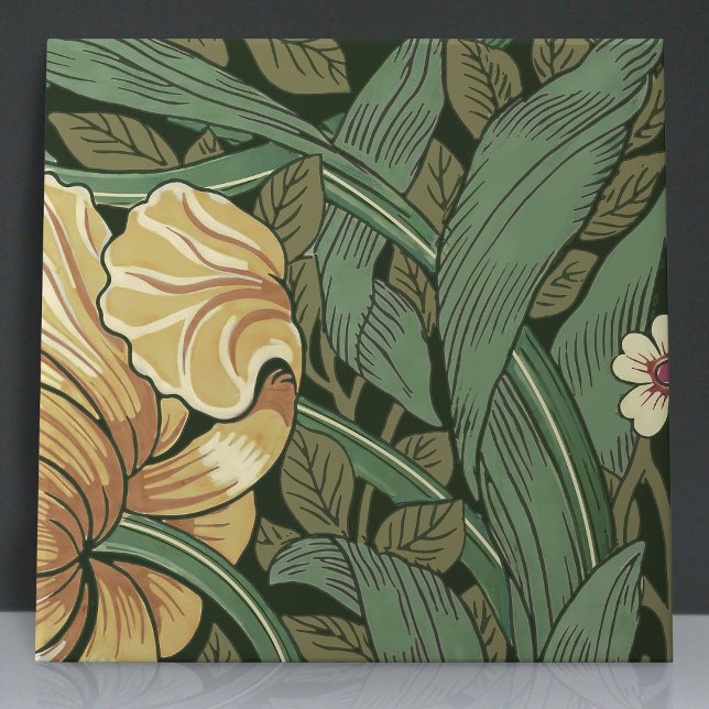 Pimpernel Seamless 2 of 12 Warm Yellow Sage Green Ceramic Tile (Creator Uploaded)