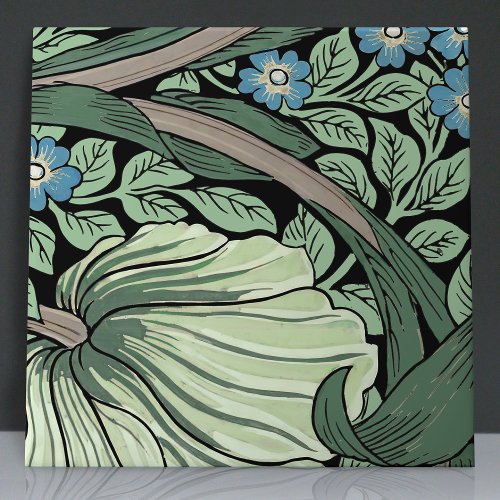 Pimpernel Seamless 4 of 12 Sage Green Blue Ceramic Tile