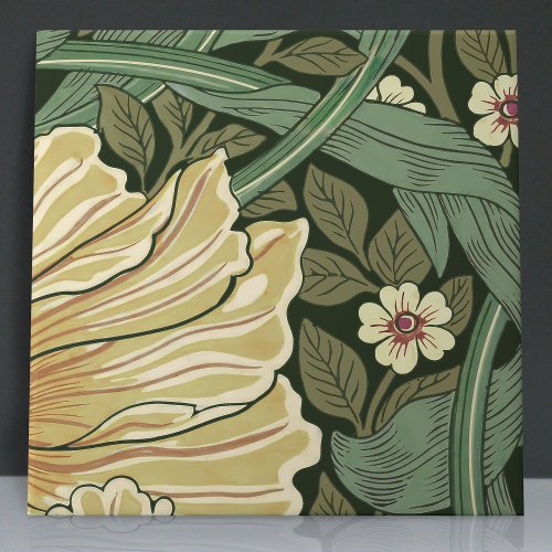 Pimpernel Seamless 4 of 12 Warm Yellow Sage Green Ceramic Tile