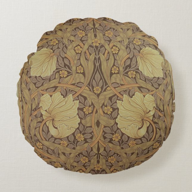 'Pimpernel' wallpaper design, 1876 Round Pillow (Front)