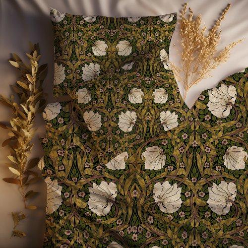Pimpernel Warm Green  Yellow Gold William Morris Duvet Cover