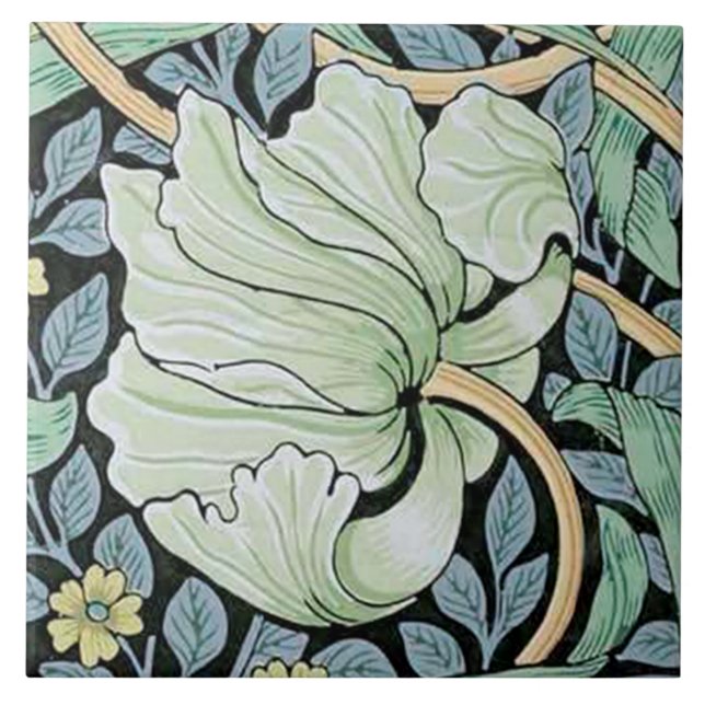 Pimpernel, William Morris Ceramic Tile (Front)