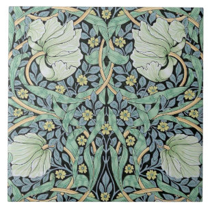 William Morris Tiles, Arts and Crafts Tiles, Colourful Handmade Tiles,  Feature Wall Tiles, 6 Inch Green Tile, Vintage Tile, Antique Tiles, 