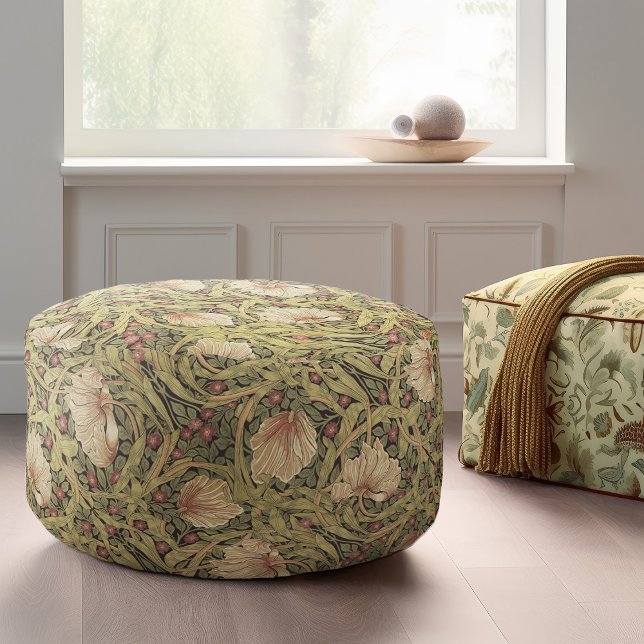 Pimpernel William Morris Green Burnt Gold Pattern Pouf (Creator Uploaded)