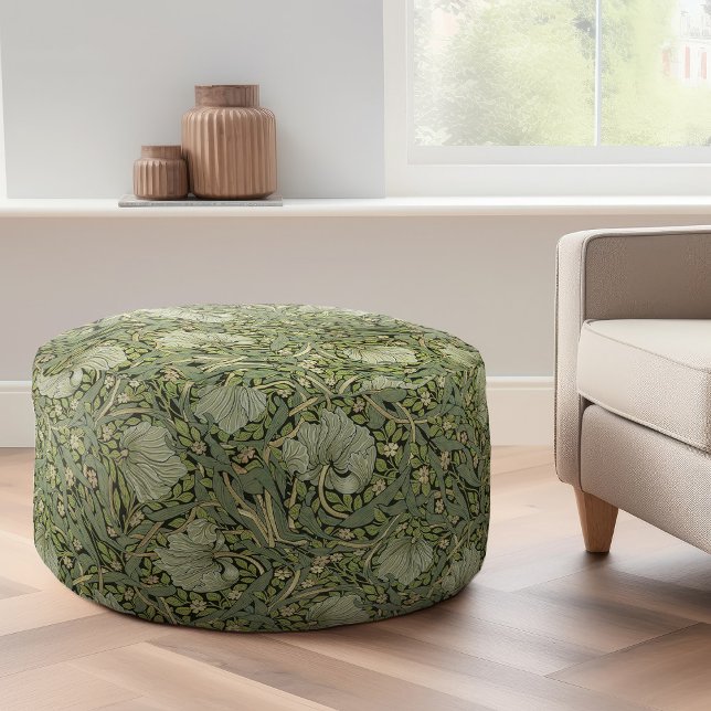 Pimpernel William Morris Green Gold Pattern Pouf (Creator Uploaded)