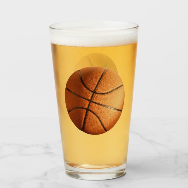 Pimply Orange Traditional Basketball, Glass (Front Filled)