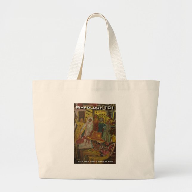 pimpology 101 large tote bag (Front)