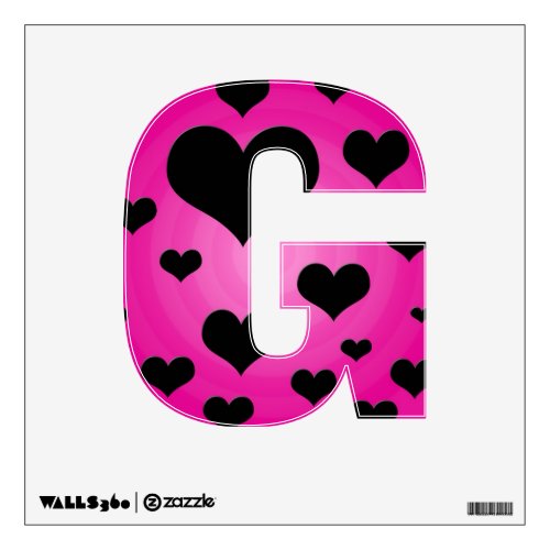 Pin and Black Hearts Wall Decals