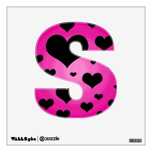 Pin and Black Hearts Wall Decals