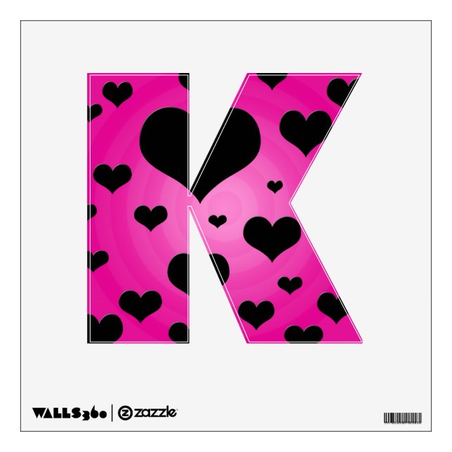 Pin and Black Hearts Wall Decals (Front)