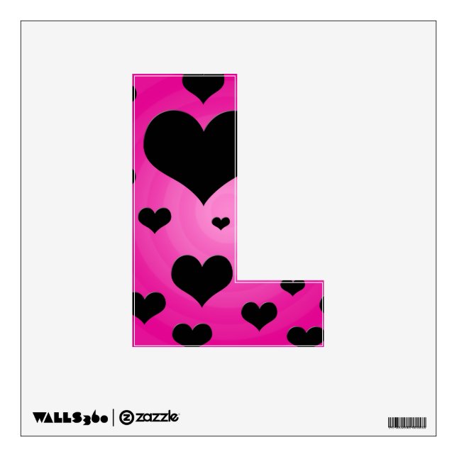 Pin and Black Hearts Wall Decals (Front)