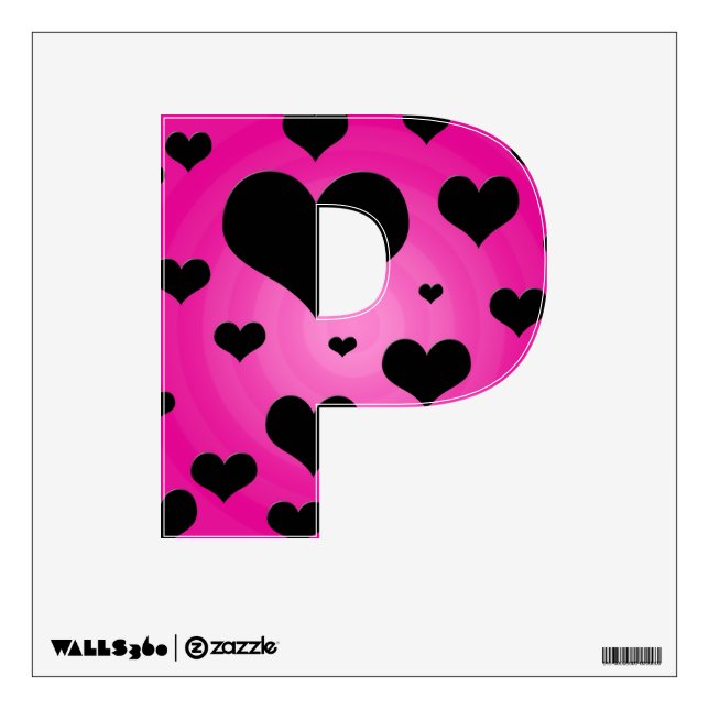Pin and Black Hearts Wall Decals (Front)