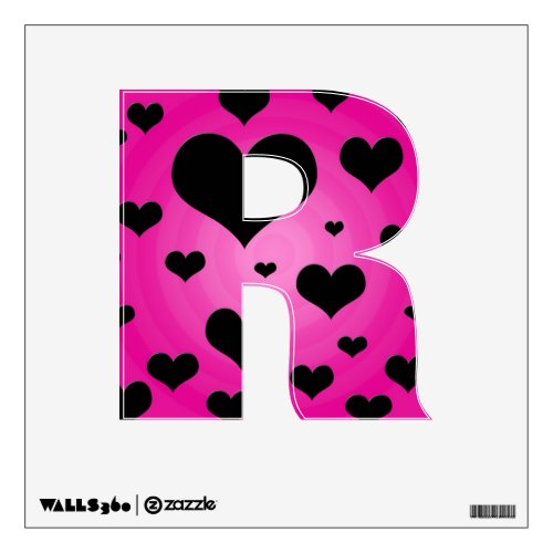 Pin and Black Hearts Wall Decals