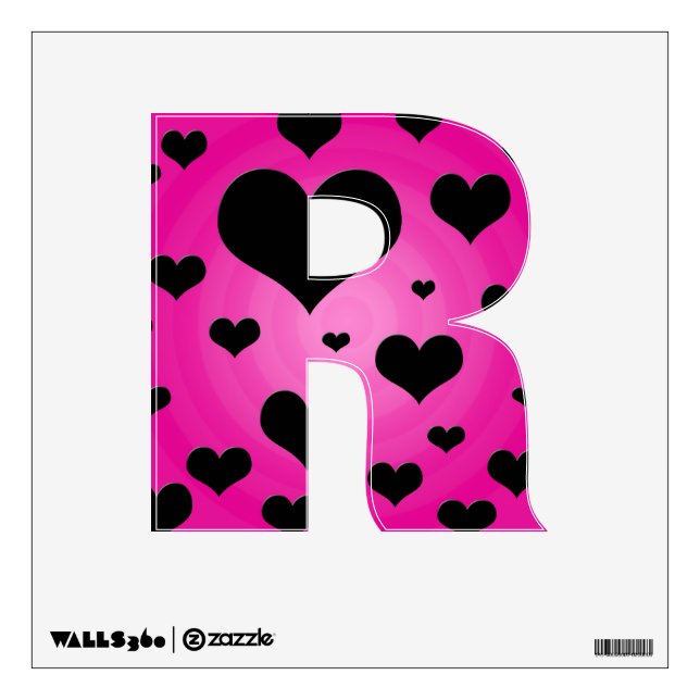 Pin and Black Hearts Wall Decals (Front)