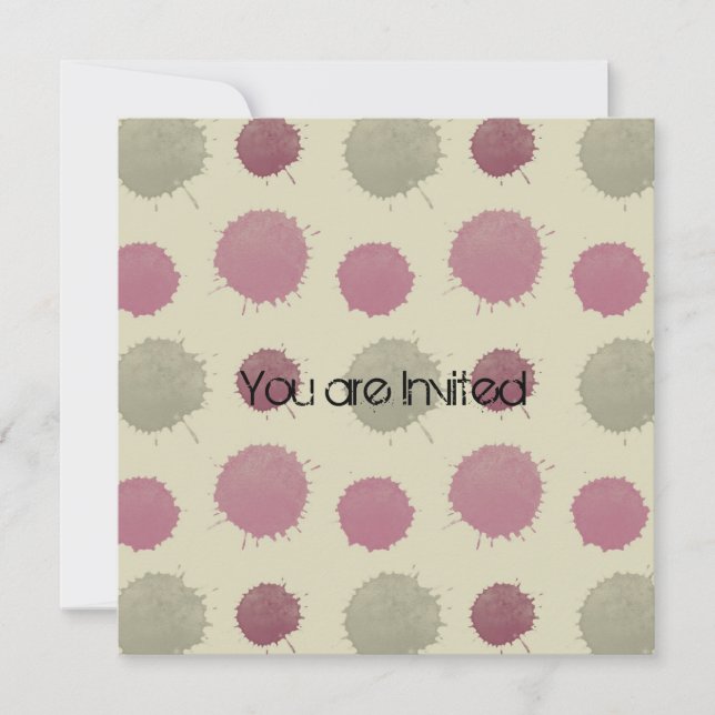 Pin and Green Splash Baby Shower Invitation (Front)