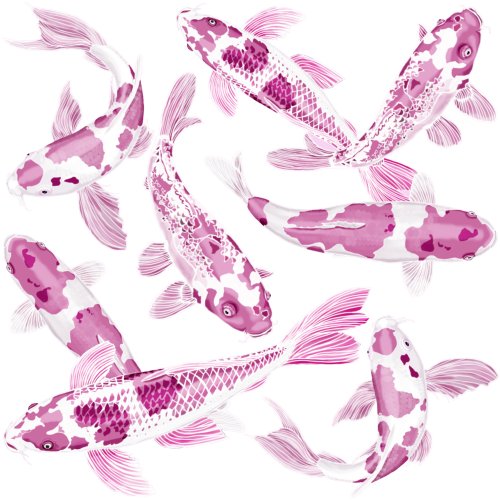 Pin and white Koi Tissue Paper