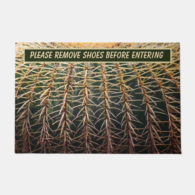 Pin Cushion Cactus Thorns Funny Personalized  Doormat (Front)