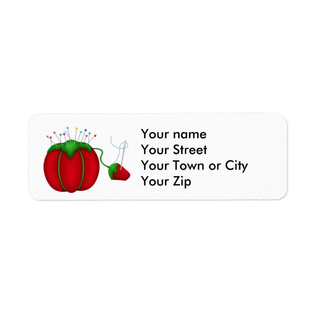 Pin Cushion Return Address Label (Front)