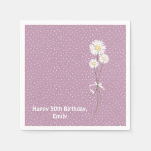 Pin dot design with daisy bouquet napkins