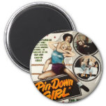 Pin Down Girl Vintage Lady Wrestlers Poster Magnet at Zazzle