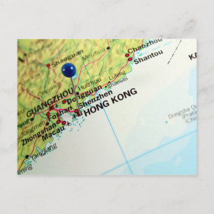 Pin Map of Hong Kong Postcard