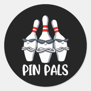 Pin Pals Bowling Classic Round Sticker