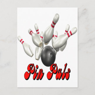 Pin Pals bowling Postcard