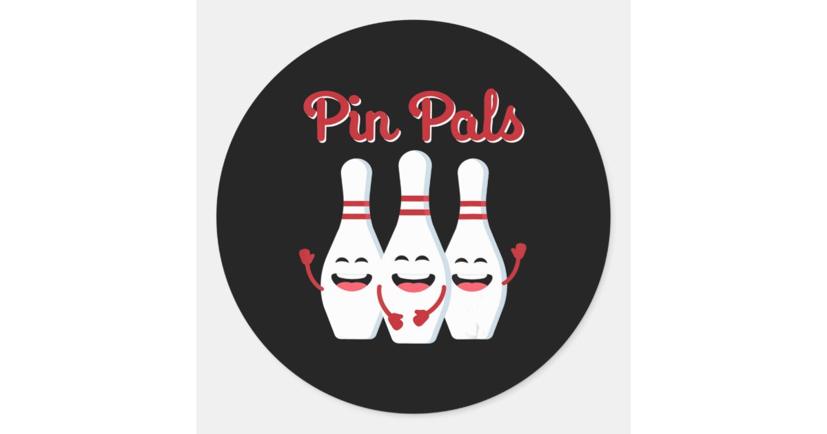 Pin Pals Cute Bowling For Men Women And Kids Classic Round Sticker | Zazzle