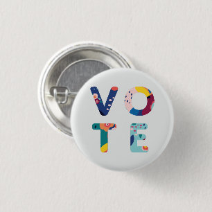 Pin Redondo De 1 Pulgada Botón Multicolorizado de Patrón Floral Moderno