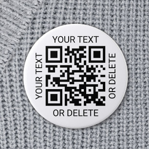 Pin Redondo De 2 Pulgadas Su sitio web comercial de código QR Simple Promoti