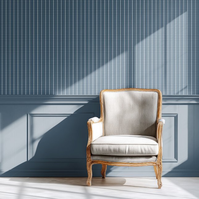 Pin Stripe - Navy + White Wallpaper (Creator Uploaded)