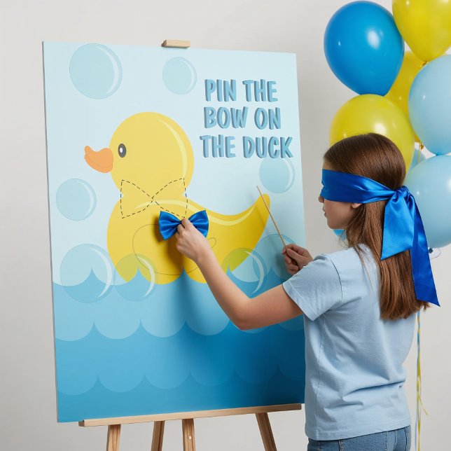 Pin The Bow On the Duck | Rubber Duck Party Game Foam Board (Creator Uploaded)