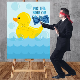 Pin The Bow On the Duck Rubber Duck Party Game Foam Board