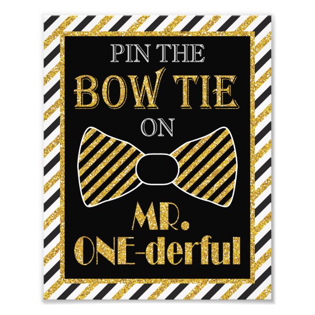 Pin the Bow Tie on Mr. ONE-derful - 8" x 10" Print (Front)
