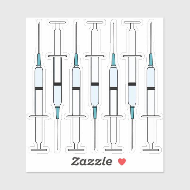 Pin the Needle on the COVID Vaccine Syringe  Sticker (Sheet)